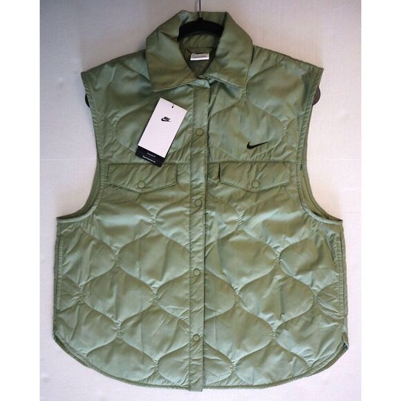 Nike Sportswear FB8737-386 Women's Sz XS Green Essentials Quilted Vest - Picture 9 of 12